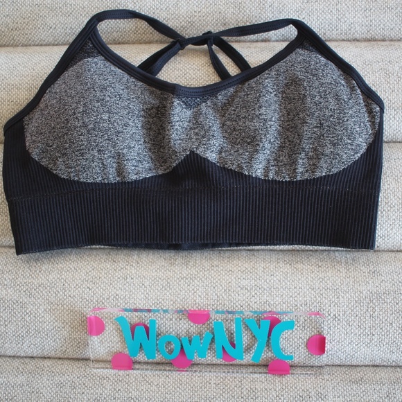 Sports Bra High Quality Black Yoga Sweat Top BLACK Sports - Picture 3 of 8